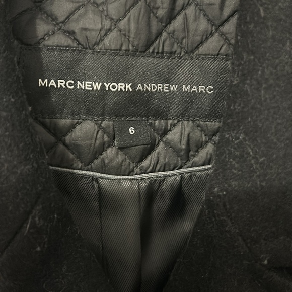 Marc Jacobs New York Double-Breasted peacoat Coat size 6 black wool blend - Picture 5 of 8